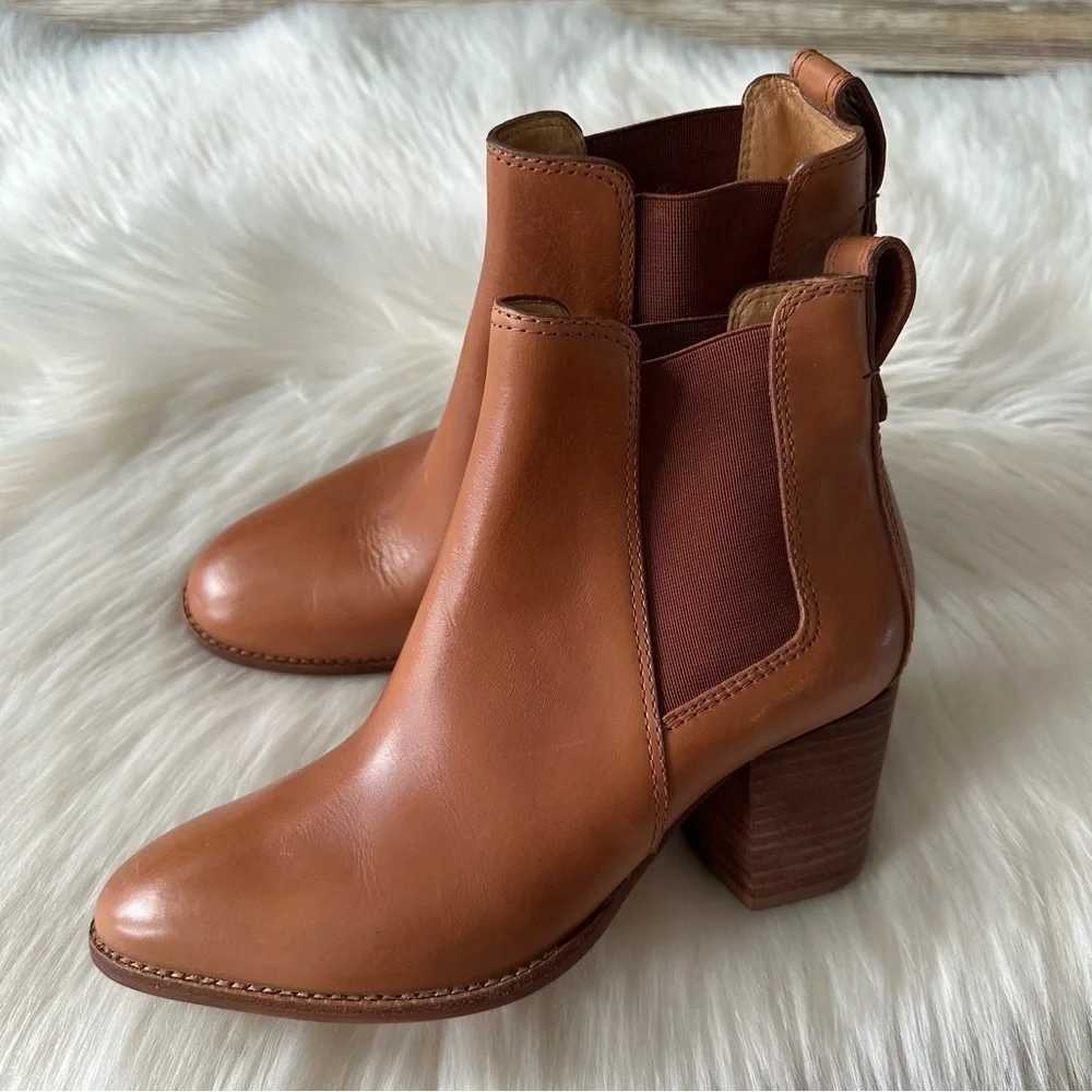 New Madewell The Regan Boots Brown Leather Shoes 5.5